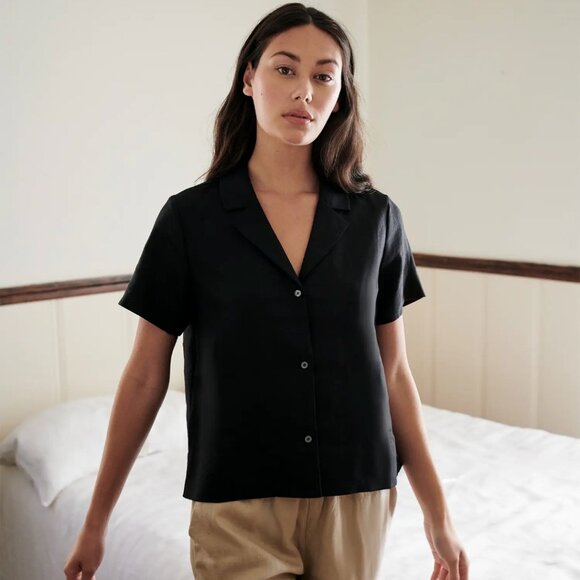 Quince Tops - NWT Quince European 100% Linen Short Sleeve Shirt Size Extra Large
